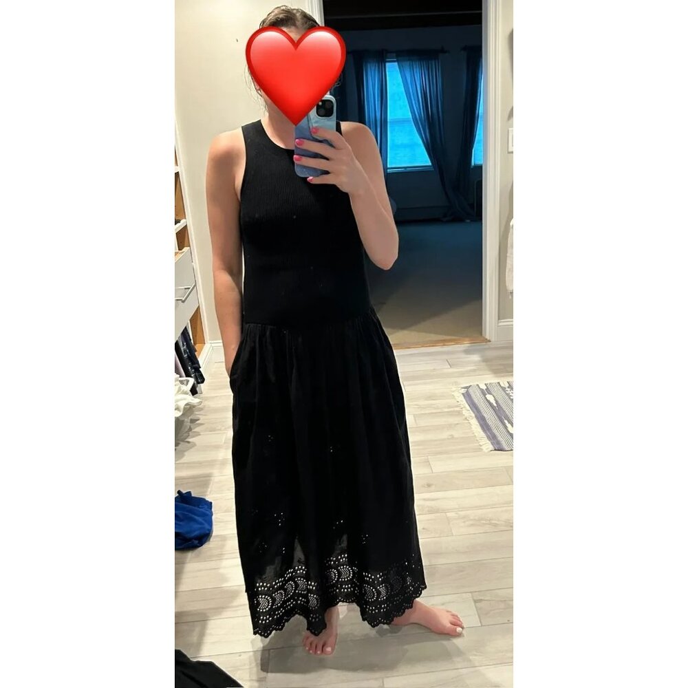Vanessa Bruno Ennaya Embroidered Midi Dress Size 4 US